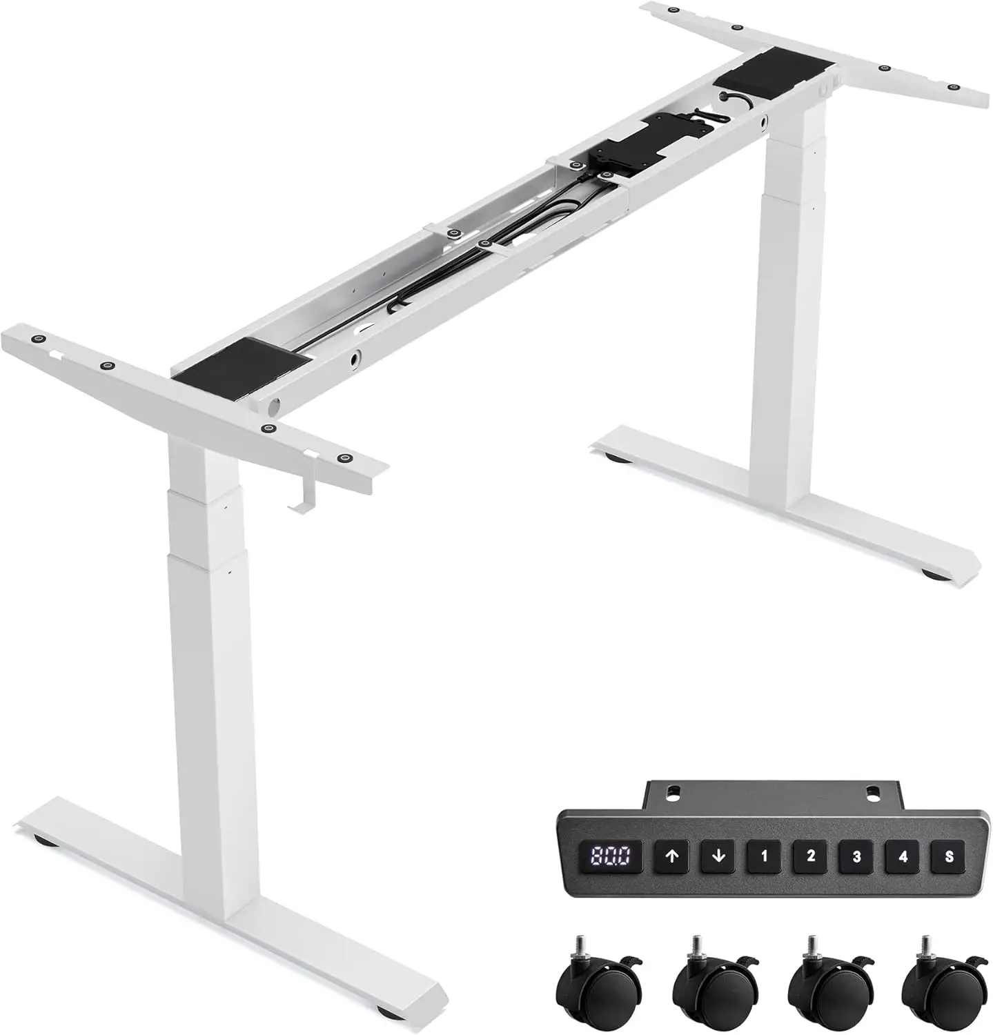 VASAGLE Desk Height adjustable electric double Motor table frame 4 Heights