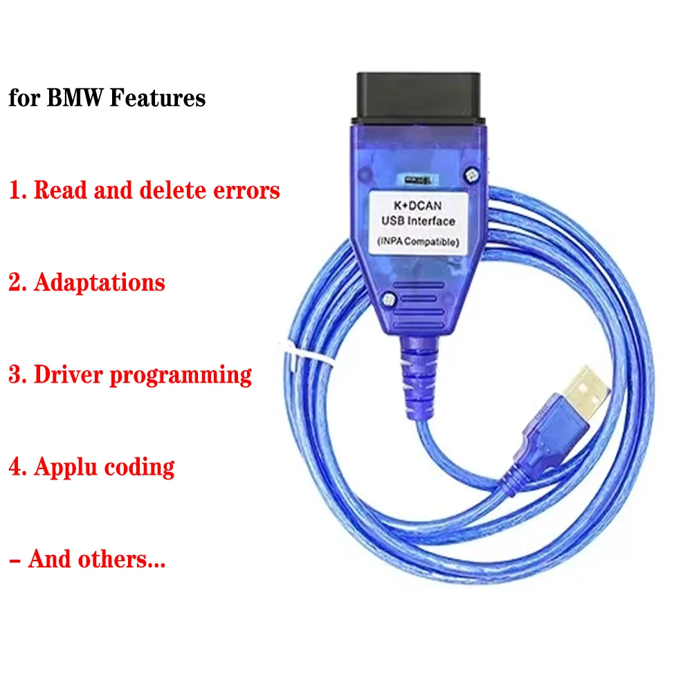 for INPA for BMW K+CAN FT232RL Chip with Switch for BMW 8 pin and With K-LINE Protocol Diagnostic Test Line