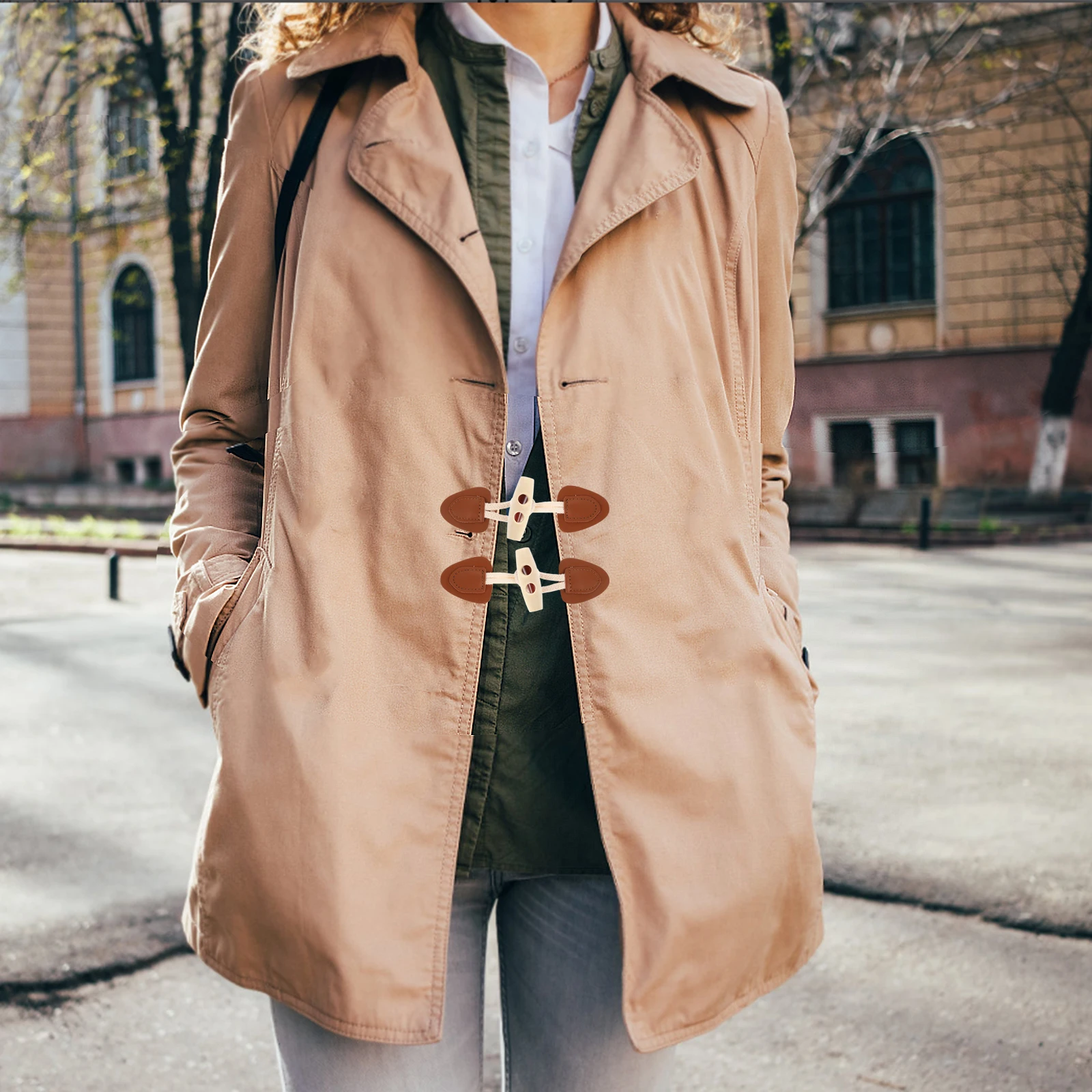 

50Pcs Wooden Toggle Buttons for Sweaters Coats Sewing Replacement Bulk Craft Garment Closure Buttons Garment Button