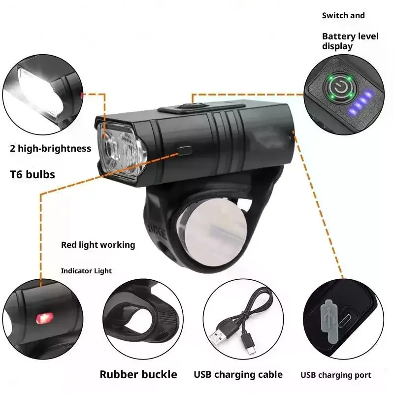 

Rechargeable Bike Light Mini Night Safety Warning Taillight Front Rear Bicycle Lamp LED Highlight Riding Taillight Bicycle Light