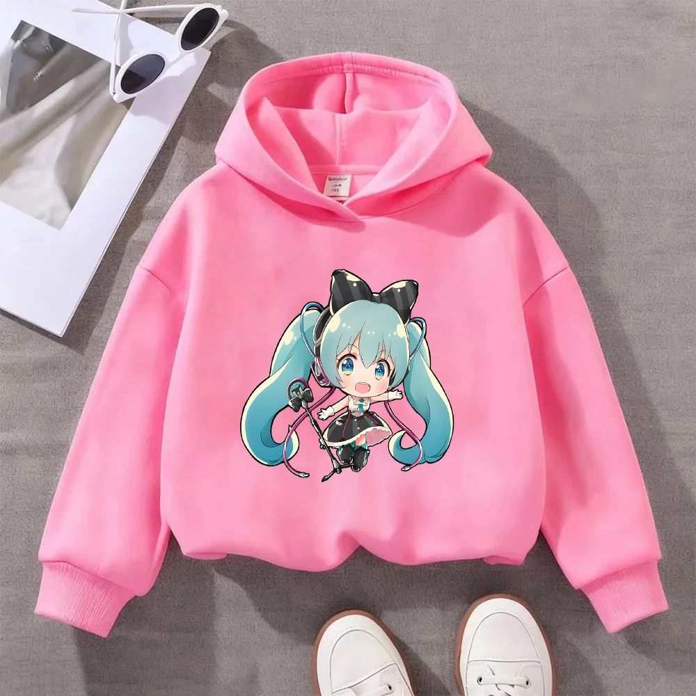 هاتسون ميكو هاراجوكو طباعة نمط هاتسون ميكو هوديي النساء الرجال عادية كم طويل البلوز البلوز موضة أنيمي الجرافيك #5