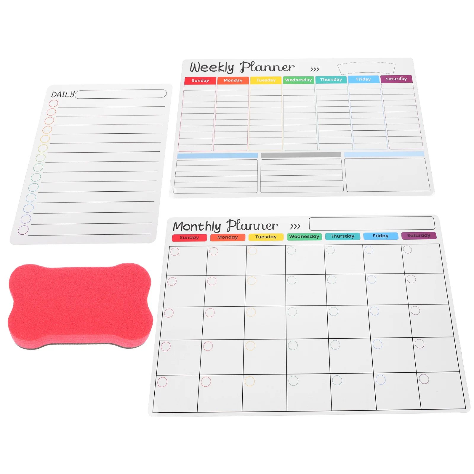 1Set سطح المكتب لوحة المسح الجاف مخطط أسبوعي المغناطيسي الثلاجة الجدار ملصق قابلة لإعادة الاستخدام مذكرة المنظم مخطط أسبوعي الثلاجة المغناطيسي #1