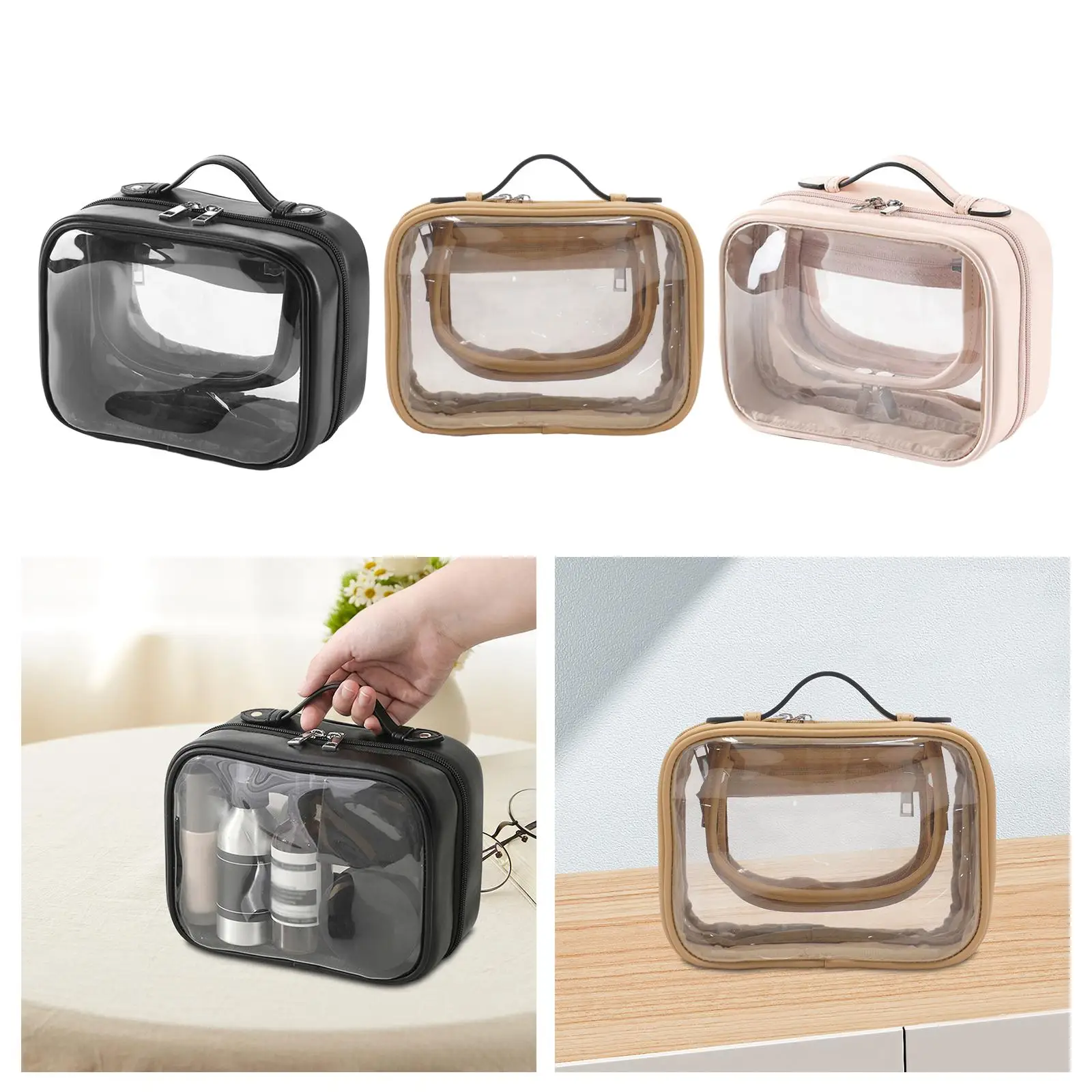 Wash Bag for Toiletries , Waterproof Clear Travel Makeup Bag Business Bathroom for Men, Women and Kids