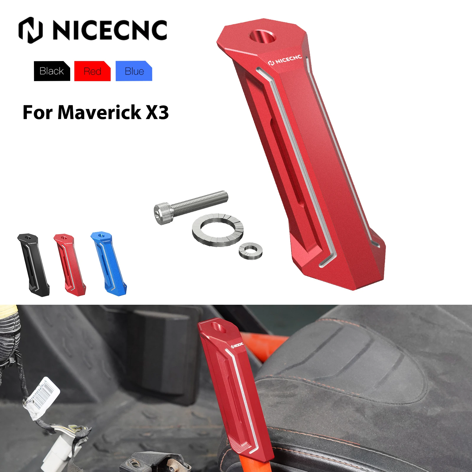 For Can Am Maverick X3 Passenger Grab Handle 2017-2022 4x4 R R MAX Turbo Anodization Aluminum UTV Accessories Blue Red Black