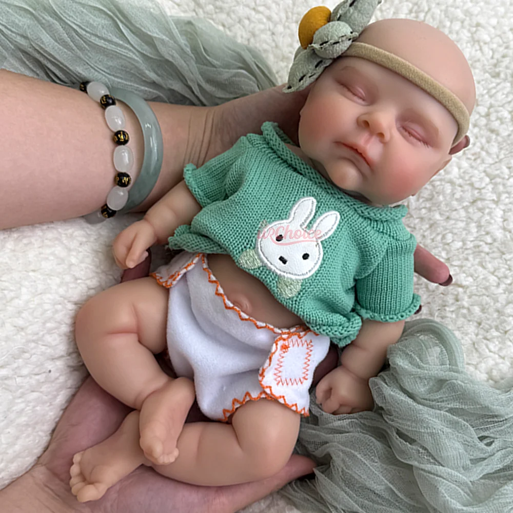 Mini 12" waschbare wiedergeborene Babypuppe, lebensechte Wiedergeburtsmädchen, mollige Silikon-Neugeborene Puppe für Tochter, Geburtstag, Weihnachten, Geschenk