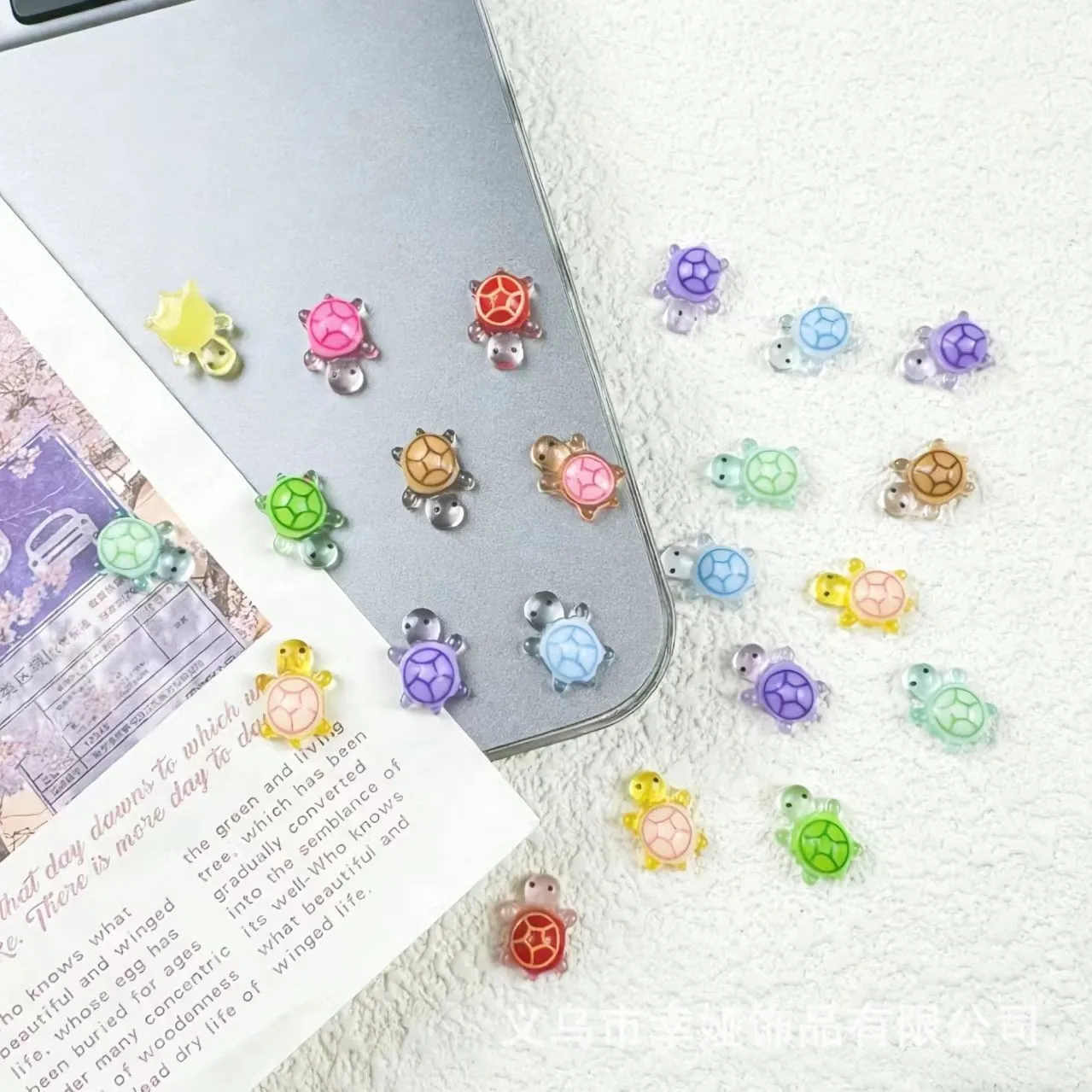 100 Mini Colorful Turtle Resin Charms Flat Back Cabochons Kawaii DIY Phone Case Side Decor Nail Art Handmade Craft Accessories view 6