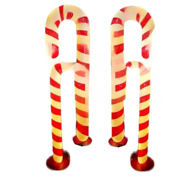 

Giant red outdoor decoration, fiberglass resin, Christmas decoration lit, candy cane sculpture