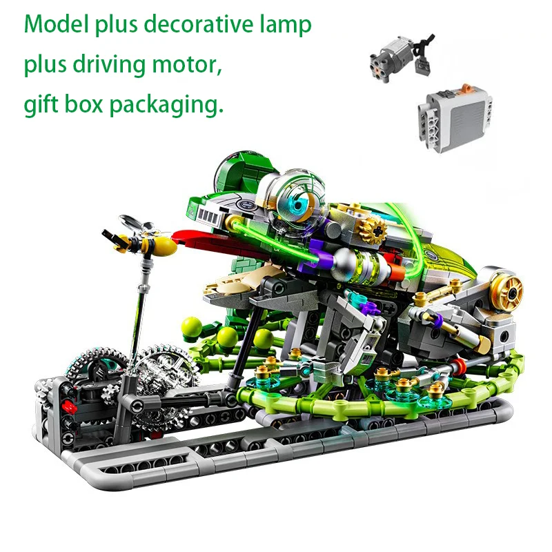 DIY New Building blocks Frog model children mechanical science, building blocks, teaching toys, birthday gifts 898 particles