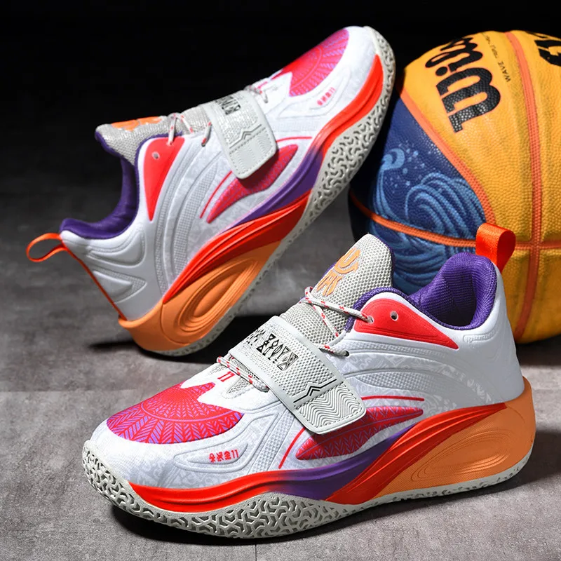 New casual wear-resistant breathable basketball shoes men combat anti-slip shock absorption thick sole youth sneakers