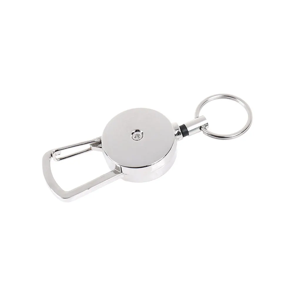 1pc Metal Retractable Pull Key Ring Reel Belt Clip ID Badge Holder Name Tag Card Holder Easy Pull Hiking Buckle