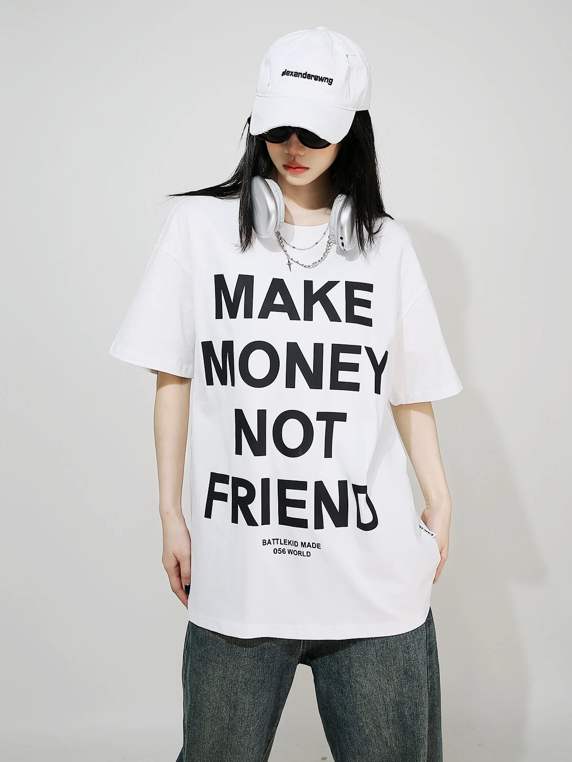 

Свободная женская футболка с коротким рукавом, повседневная, с круглым вырезом, с принтом, из смесового хлопка и полиэстера, летний топ, уличная мода, креативный дизайн