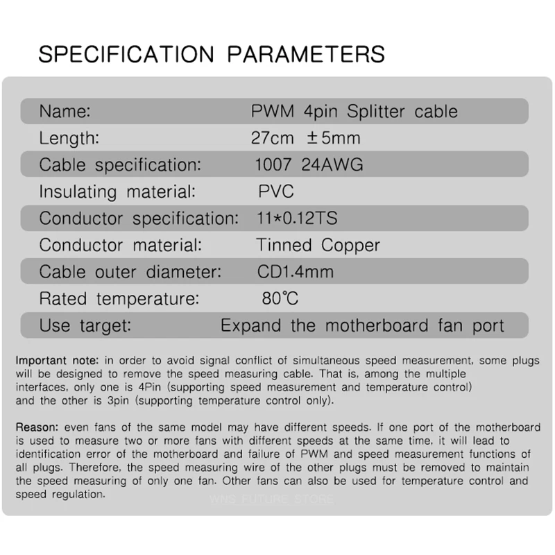 JUMPEAK-Caso Do Computador Ventilador De Refrigeração, de Alta Qualidade, PWM, 4-pin Splitter Cable, Manga Trançada, Fio De Extensão