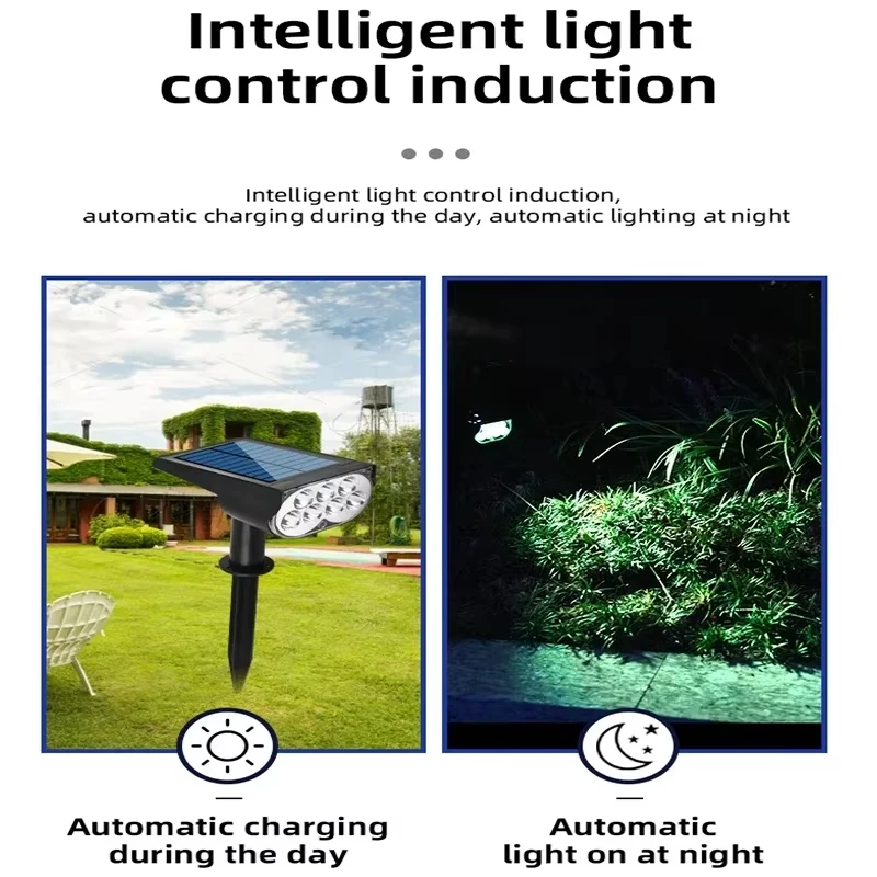 1-3Pcs 7LED Solar Powered Lamp Adjustable Solar Spotlight In-Ground IP65 Waterproof Landscape Wall Light Outdoor Garden Lighting