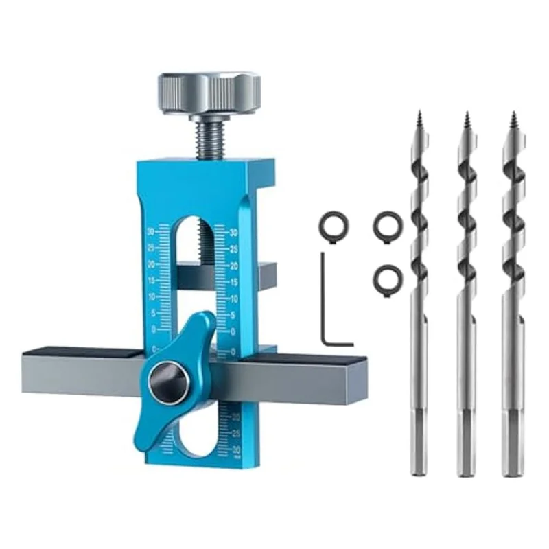 A26F-Cabinet Door Installation Positioner Cabinet Door Rebound Device Hole Punch Aluminum Cabinet 2 In 1 Cabinet Door Jig