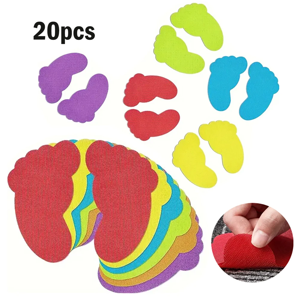 20pcs Colorful Foot Carpet Markers Foot Shaped Floor Markers For Classroom And Home, Classroom Carpet Markers With Arrows