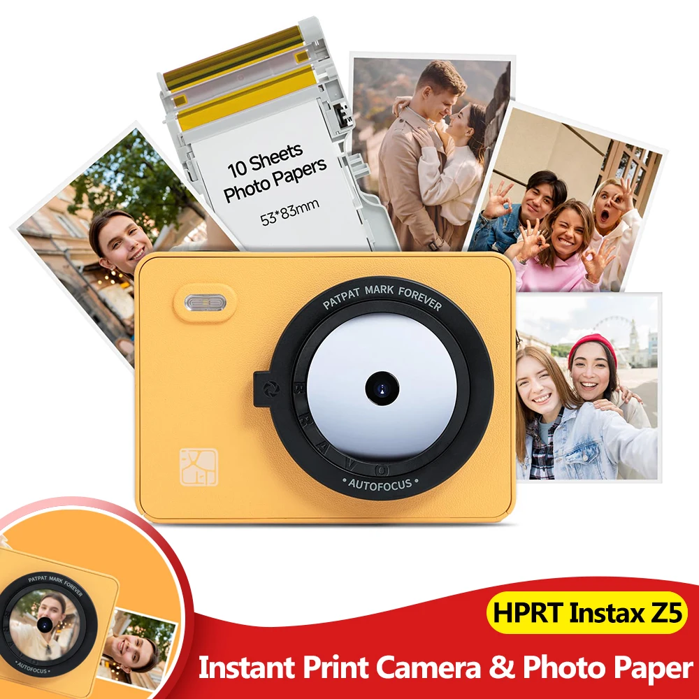 HPRT Instax Z5 Instant Print Camera 300DPI Portable Color Photo Printer with 2x3'' 300DPI Paper For Trave Photo Instant Printing