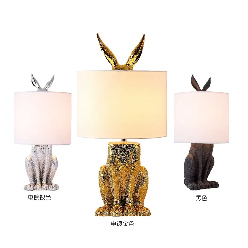 Nordic Rabbit Shade Table Lamps Minimalist Designer Living Room Bedroom Restaurant Study Bedsides Decoration Desk Light Fixture