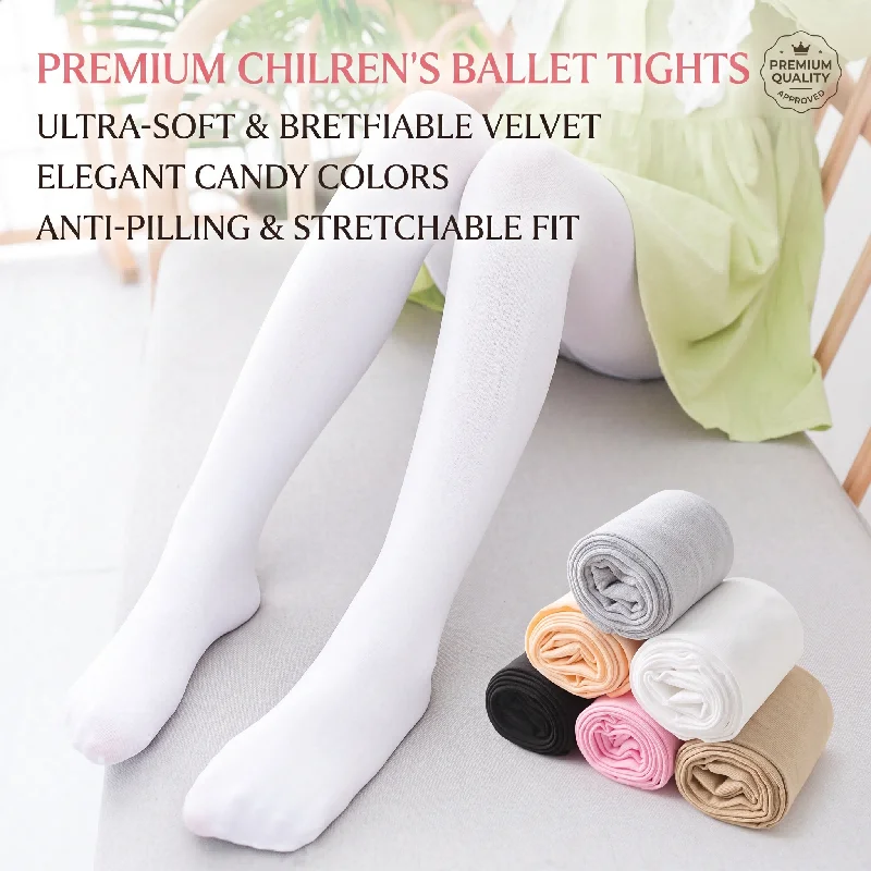 Spring Summer Candy Color Kids Pantyhose Ballet Dance Tights Girls Velvet Solid White Stocking
