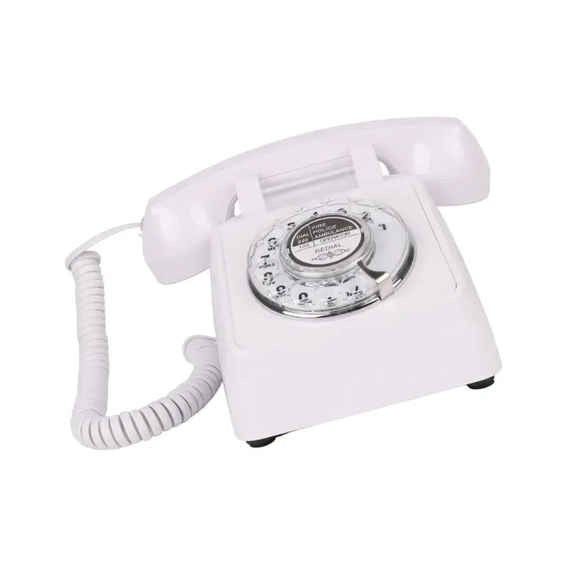 1Set Strong ABS Plastic and Metal Rotary Wheel Landlines Telephone and Loud Sound Old Design for Home Decoration