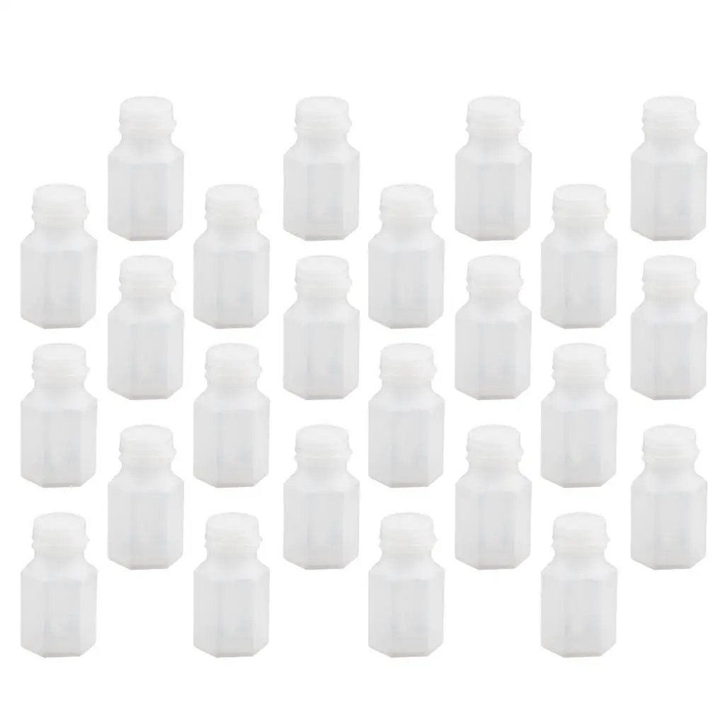 Plastic Bubble Blowing Bottles Empty Hexagon Set for Wedding Favors Party Activities and Event Fun