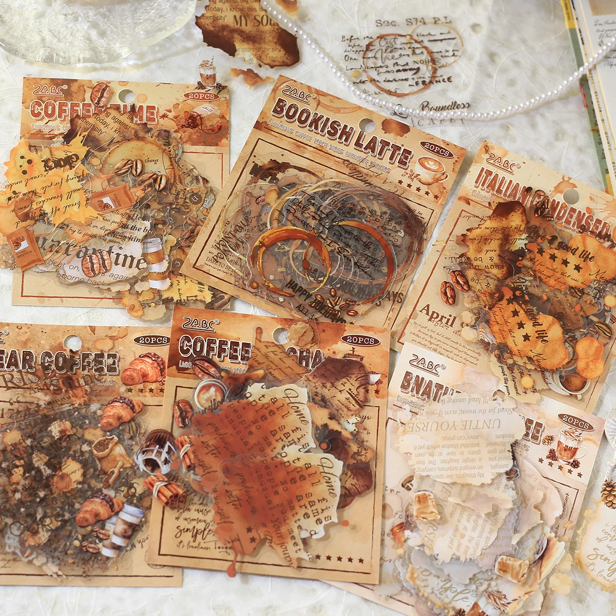 

Набор из 20 наклеек Journamm в форме рамок с английскими надписями кофейного цвета, материалы для скрапбукинга, для блокнотов и дневников