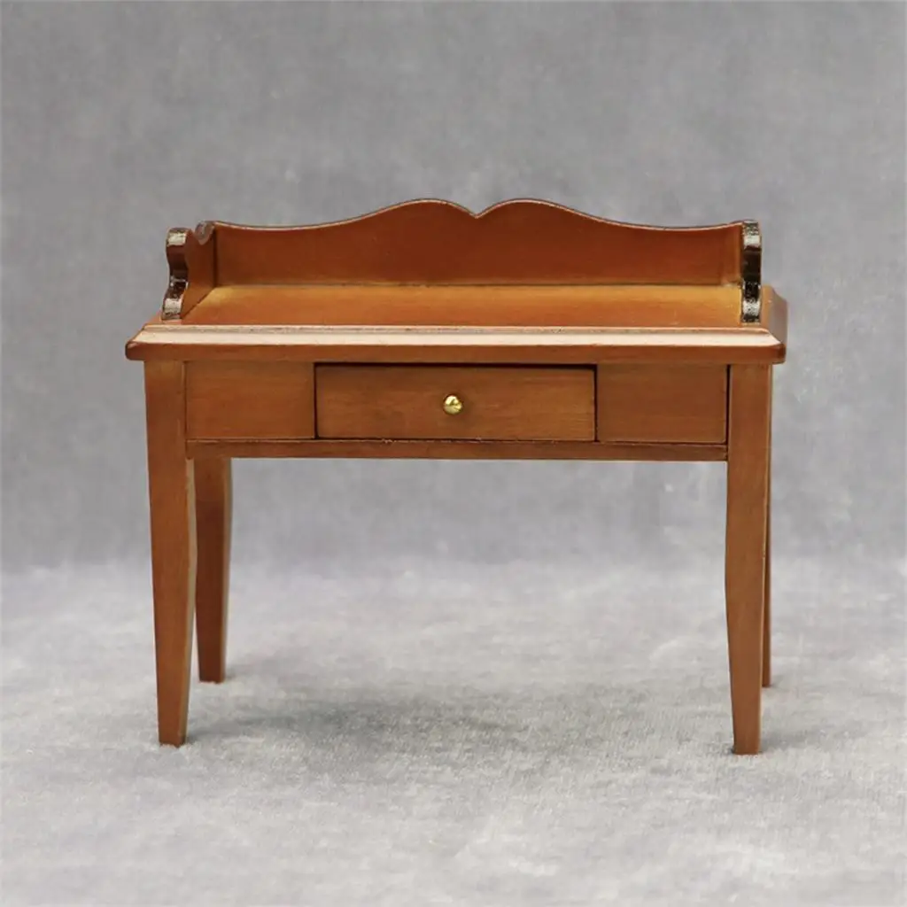 1:12 Dollhouse Miniature Wooden Desk Handmade Vintage Style Dressing Table Dolls
