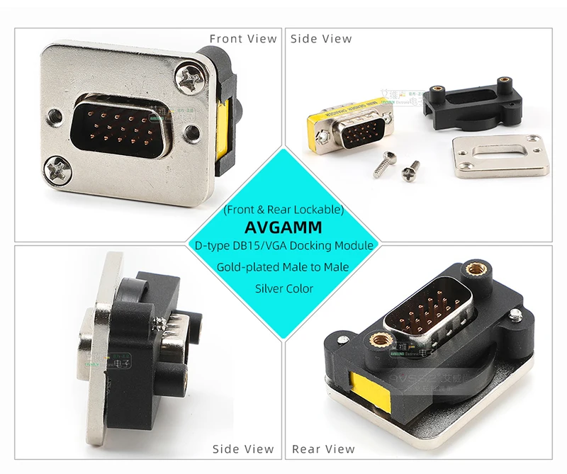 Typ D DB9/15 RS232 Serieller Port Männlich Weiblich Modularer Docking-Buchsenstecker Audio/Video 86 Panelmontage 9/15 Pin VGA-Datenbuchse – Detail 15