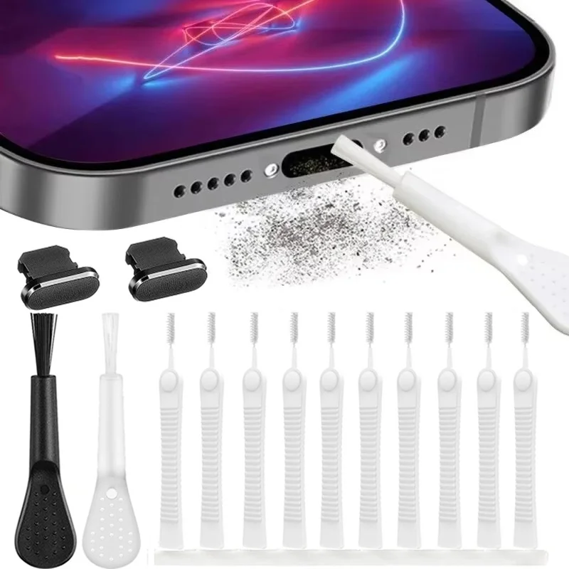 Mobile Phone Speaker Cleaner Brush Charging Port Dust Plug Cleaning Set Dust Plug Tool Kit For iPhone 14 13 12 11 iPad Earphones