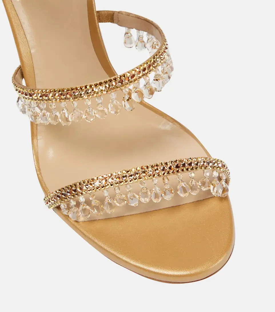 Sexy Green Crystal Fringe Stiletto Sandals For Woman's Round Toe Peep Toe High Heels Rhinestone Shoes Sexy Ladies Party Shoes view 6