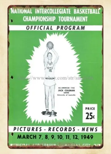 1e,1949 National Basketball Championship Tournament Program metal