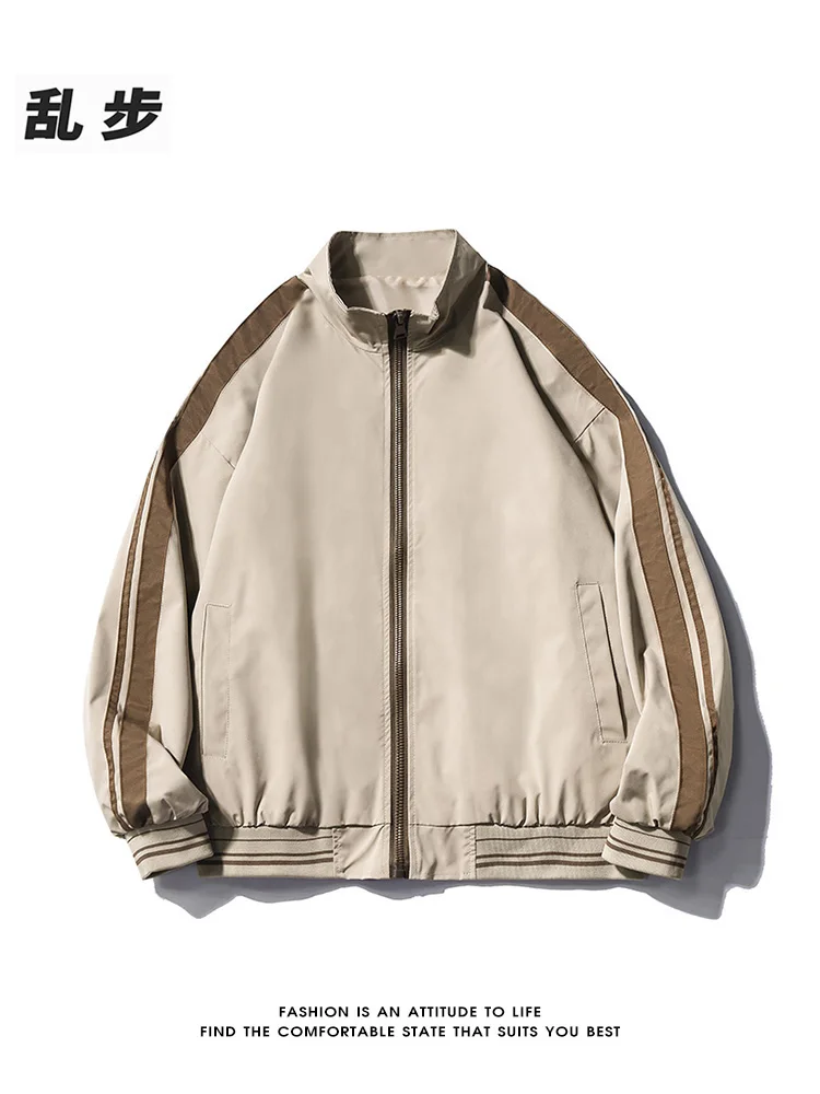 

Teenage Color Blo Jaet Men's Autumn Faion Brand INS Trendy Baseball orm Versatile Outerwear Polyester Fiber Long Sl...