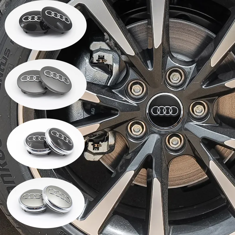 4 peças 60mm 61mm 68mm 69mm Calotas de Roda com Emblema para Audi A3 A4 A5 A6 A7 A8 S4 S6 4B0601170 Acessórios