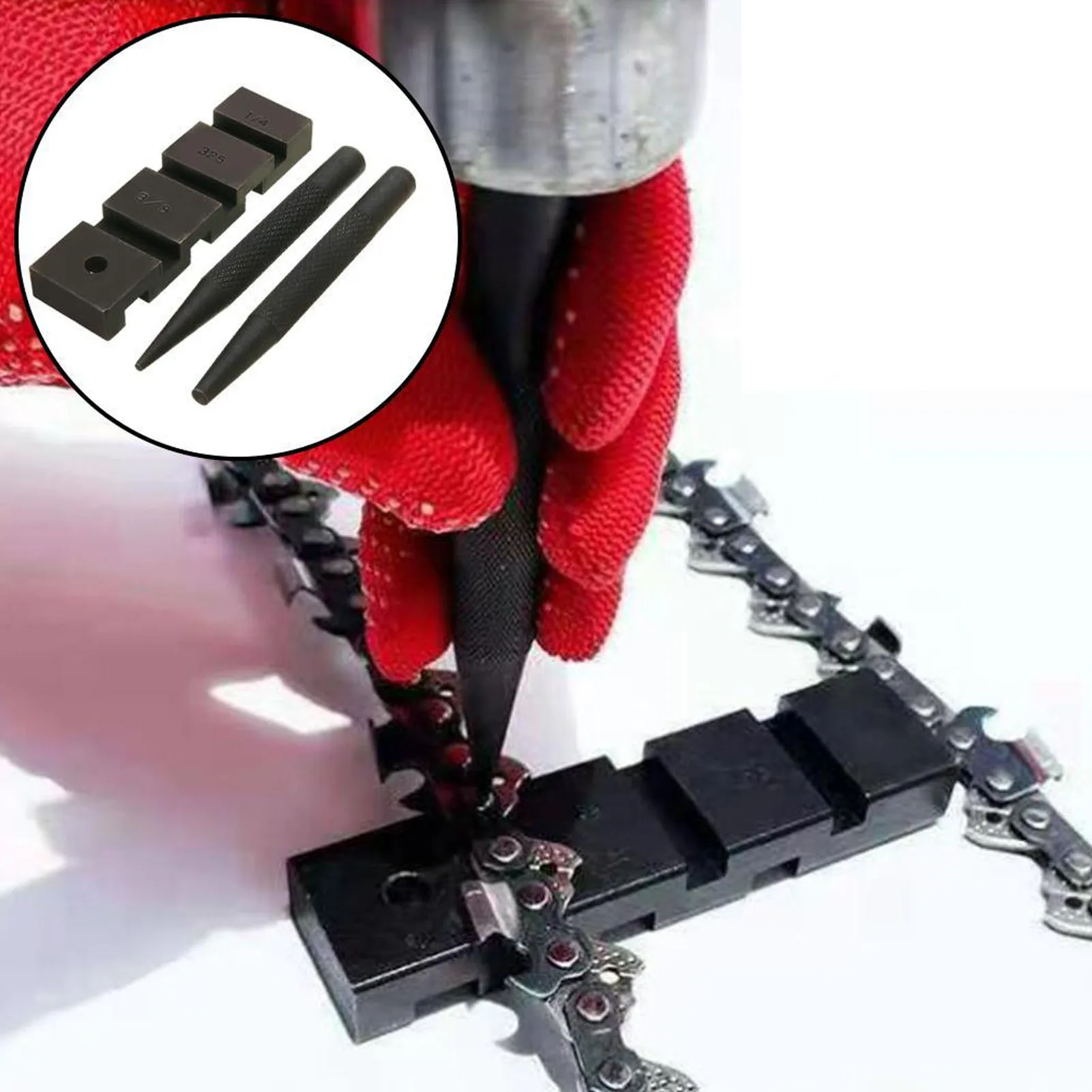Portable Chainsaw Breaker Kit Chain Anvil and Punch Tool 10 Link Repair Preset Straps Compatible with 1/4 3/8 Inch 325 404 Pitch
