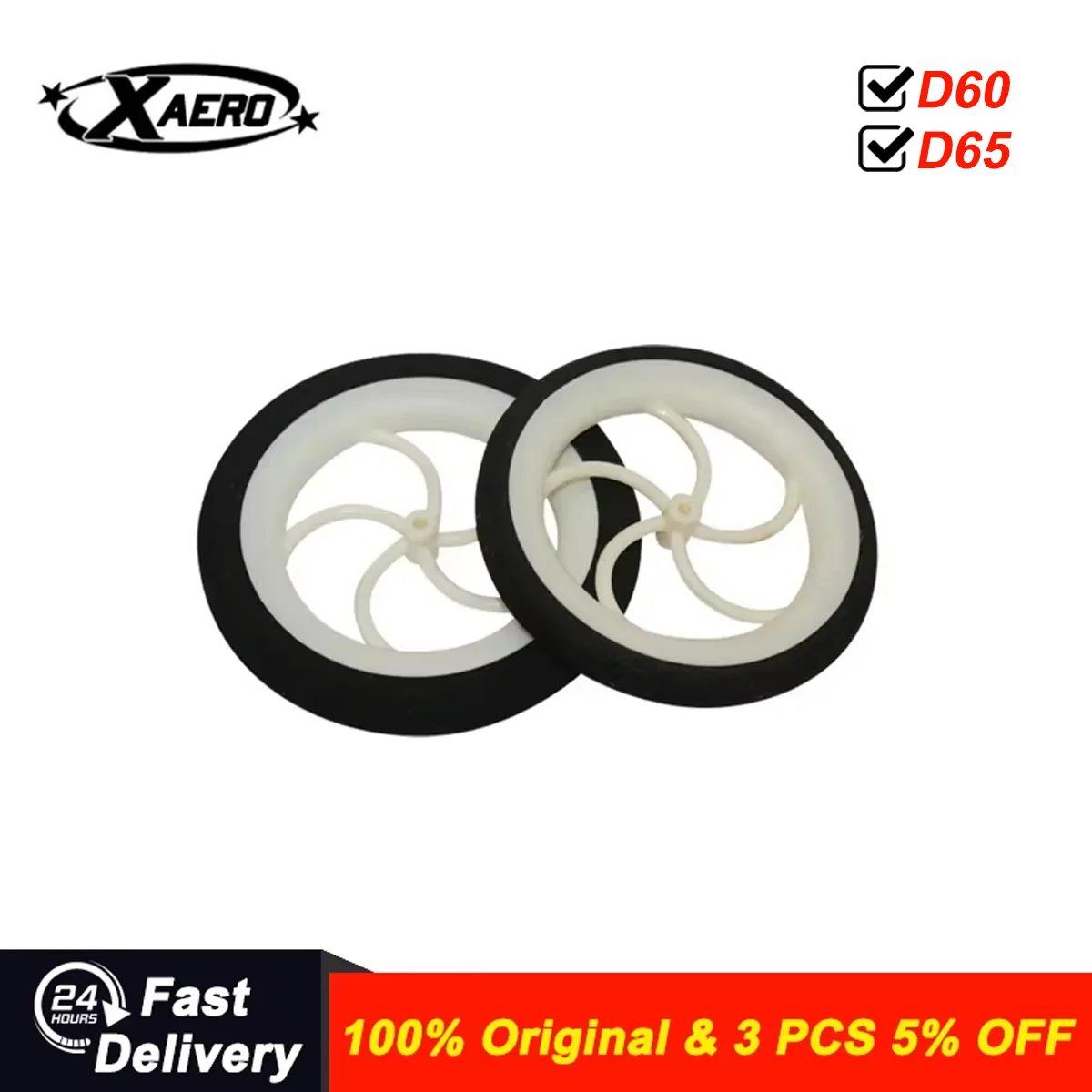

XAERO 2PCS RC Airplane Wheels D60/65mm Light Sponge White DIY Toy Plane Replacement Parts Shock Absorbing Accessories