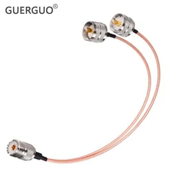 SO239 UHF Female to 2 PL259 UHF Male Connector 1to2 Y Type Splitter Combiner RF Coaxial Pigtail RG316 Cable Modem Router Antenna