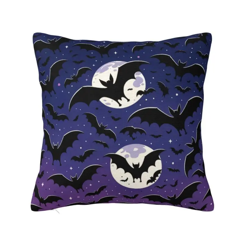 Custom Halloween Witch Gothic Vampire Bat Throw Pillow Case 45*45cm Sofa Cushion Cover Velvet Polyester Pillowcase