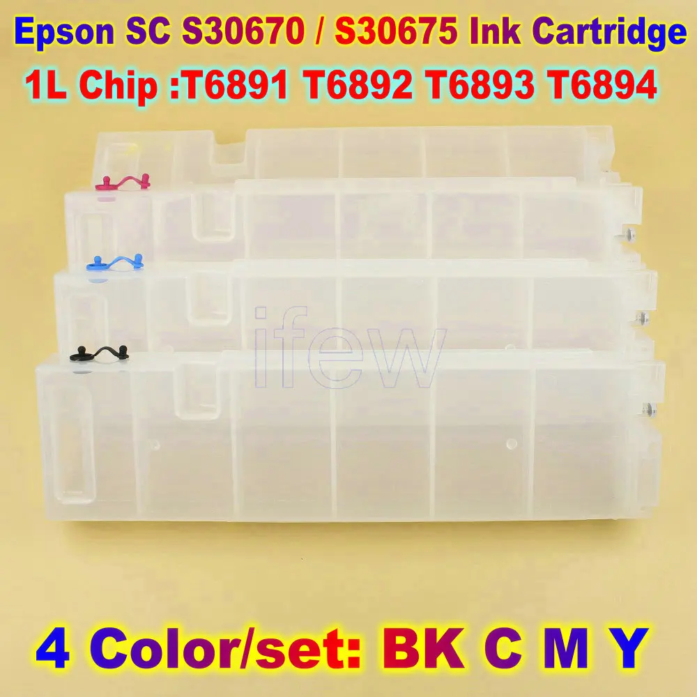 Ink Cartridge For Epson Surecolor S30670 30675 50670 50675 Printer Ink Cartridge With 1L Chip Model T6891 T6892 T6893 T6894 Kit