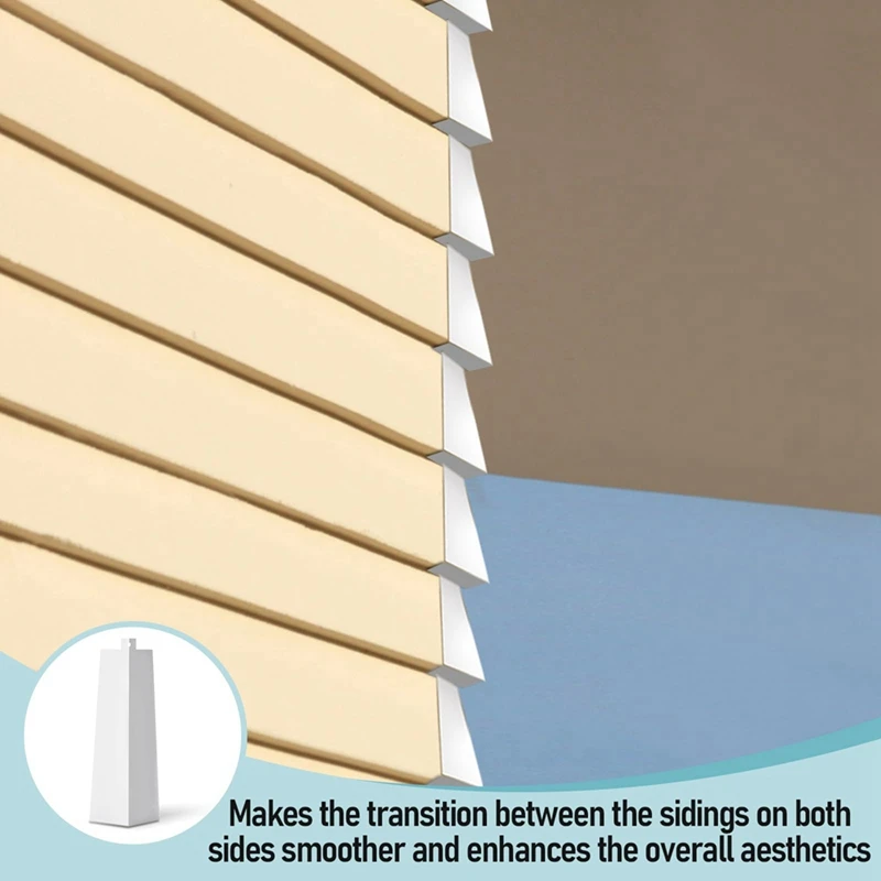 ฝาปิดมุมด้านนอกขอบอลูมิเนียมเรียบตัดเล็บโลหะ8ชิ้นสีขาว8ชิ้น