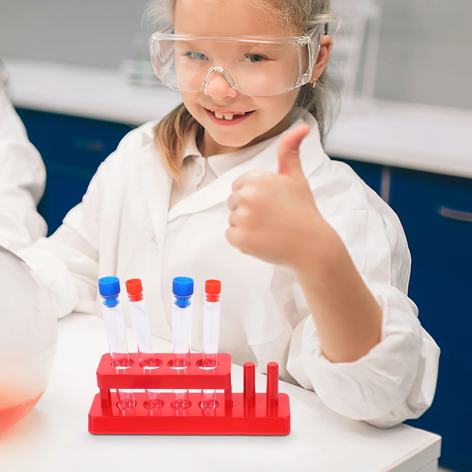 

1 Set Accessories 6 Clear Test Test Tubes For Kids Tubes Kids Science Toy 2 Cups Rods Spoons Tube Rack Building Blocks