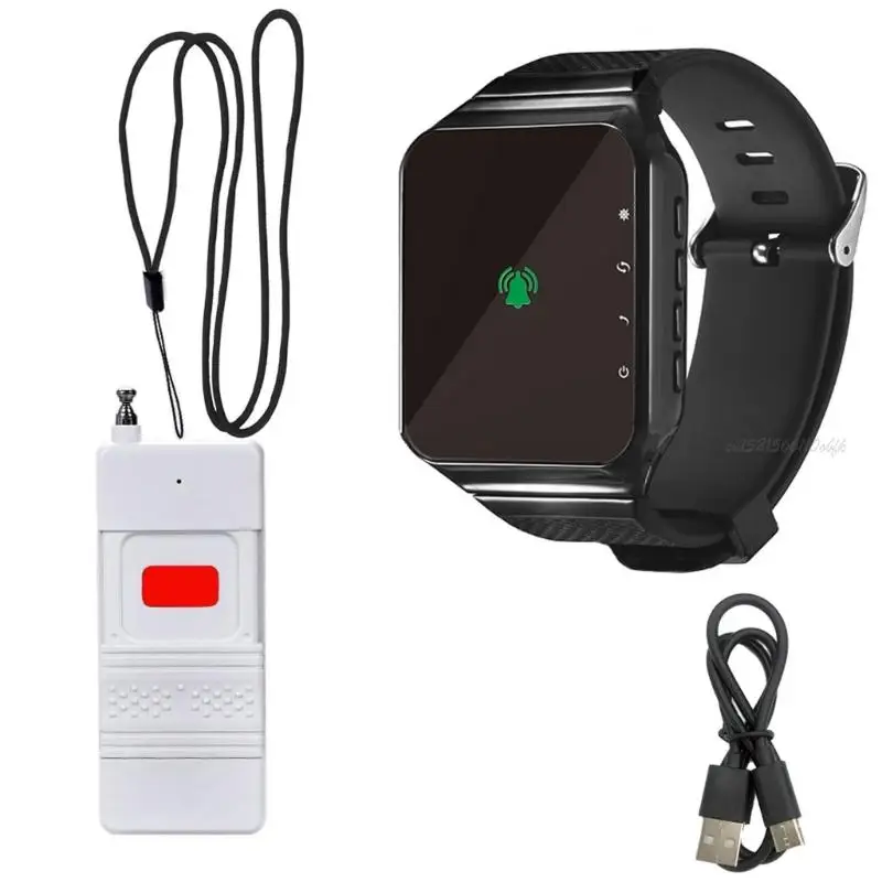 27RB كبار السن المنبه أمان معصمه ماء من البلاستيك اللاسلكي أداة المطعم