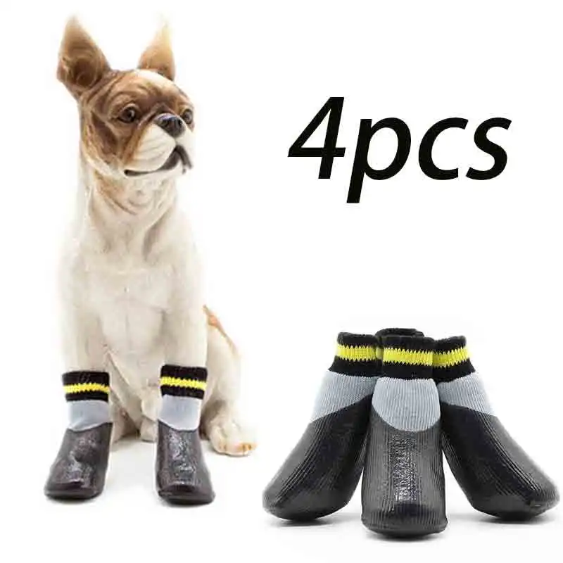 Outdoor Waterproof Nonslip Anti-stain Dog Cat Socks Booties Shoes With Rubber Sole Pet Paw Protector For Small Large Dog