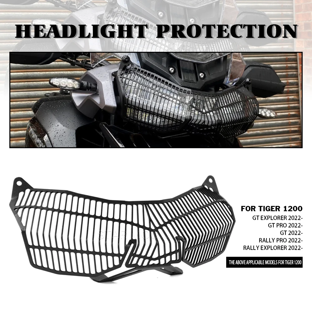 Headlight Guards For Tiger 1200 GT Pro GT Explorer Tiger1200 Rally Pro Rally Explorer 2022- CNC Head Light Grill Protector Cover