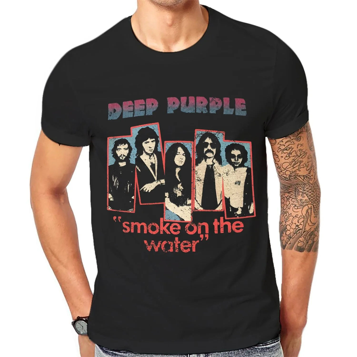 

Deep Purple Rock Band T-Shirt Men's and Women's Short Sleeve Trend Brand T-shirt Vintage Street Y2k Tops Summer Men Clothing