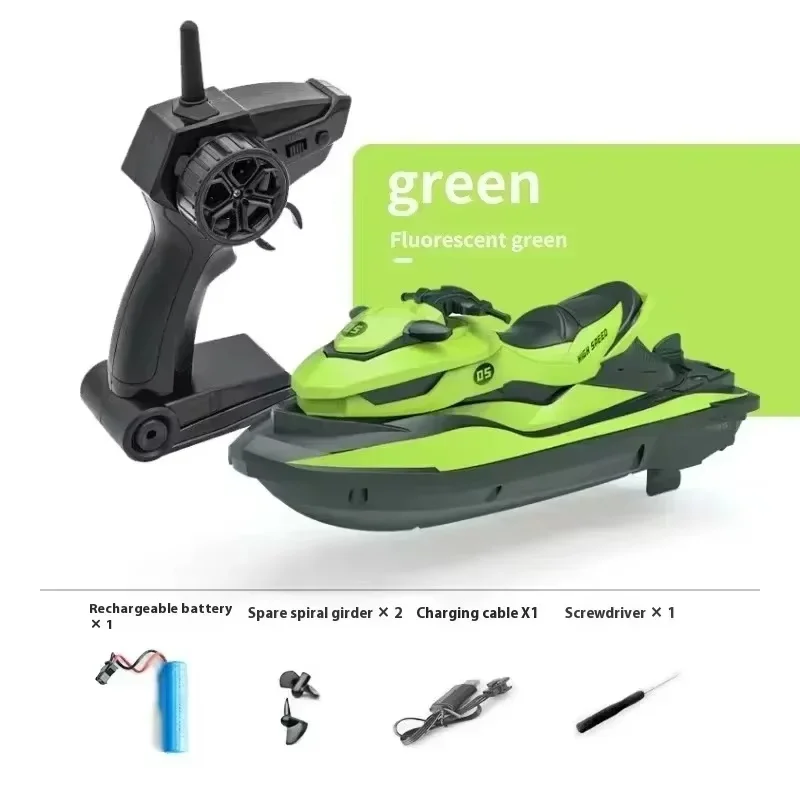 2.4g High-Speed Remote Control Boat  Rc Jet Ski Mini Electric Motorboat For Kids Double Motor Summer Water Play Children Toy Gif