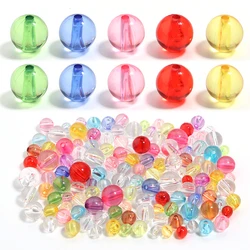 6mm 8mm 10mm 12mmTransparent Acrylic Spacer Beads Mixed Round Loose Beads For Jewelry Making DIY Bracelet Necklace Beaded
