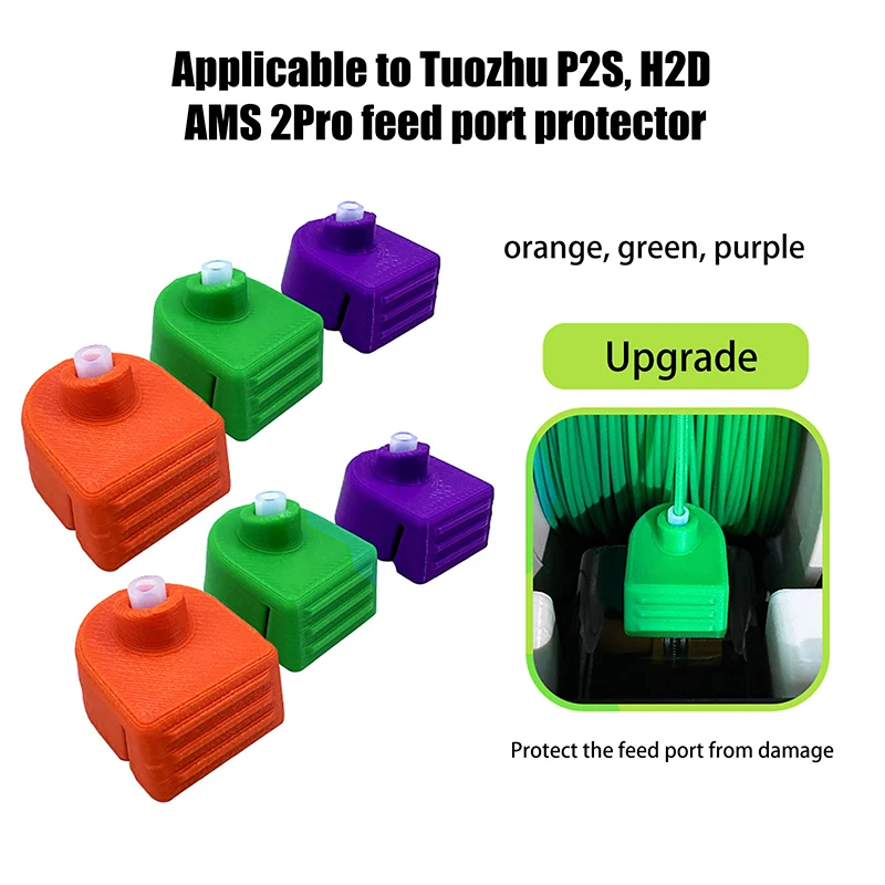 

4Pcs P2S H2D AMS 2 Pro Feed Port Protectors Durable Heat Resistant 3D Printer Upgrade Accessories For Enhanced Performance