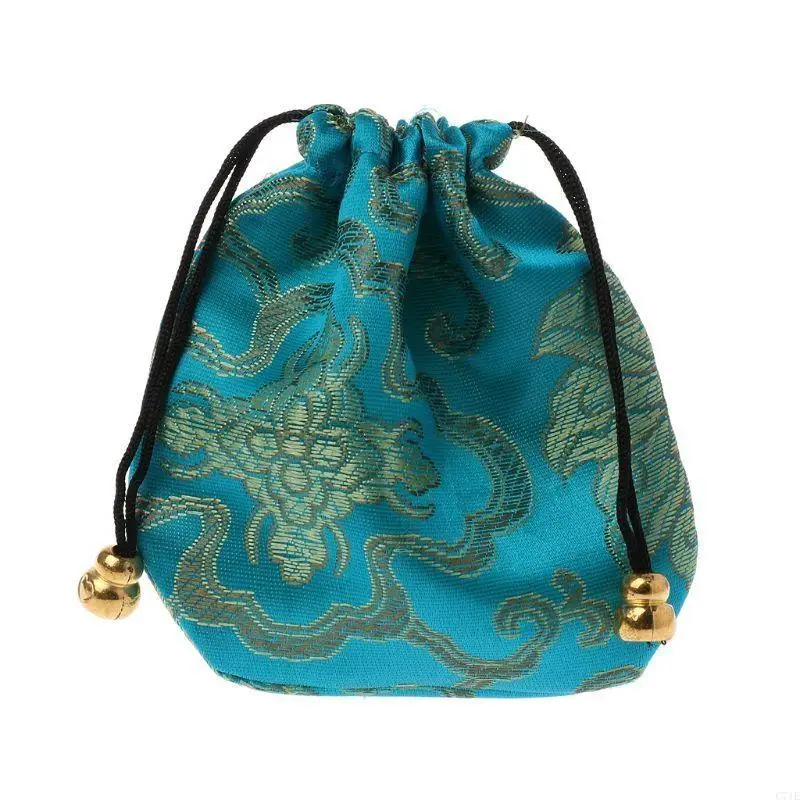 Traditional Silk Travel Chinese Embroidery Jewelry Bag Jewelry Drawstring Gift Bags