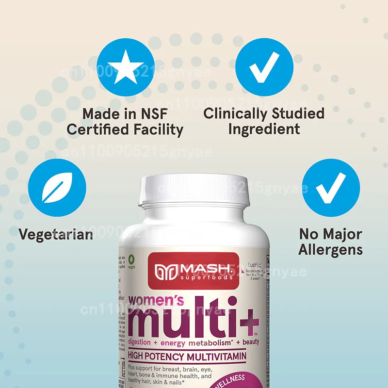 Women's Daily Multi Vitamin Biotin Capsules Vitamin A B、C、D、E、 Calcium, Zinc, Lutein, Magnesium, Folic Acid, Etc. Gut Health