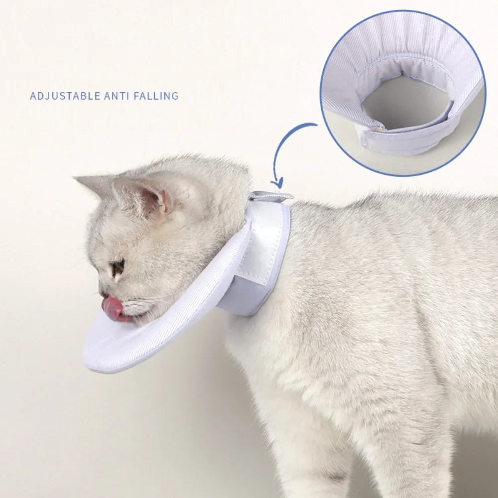 New Double Sided Cat Recovery Collar Cone Adjustable Soft Cat Protective Neck Cotton Breathable Dog Saliva Towel