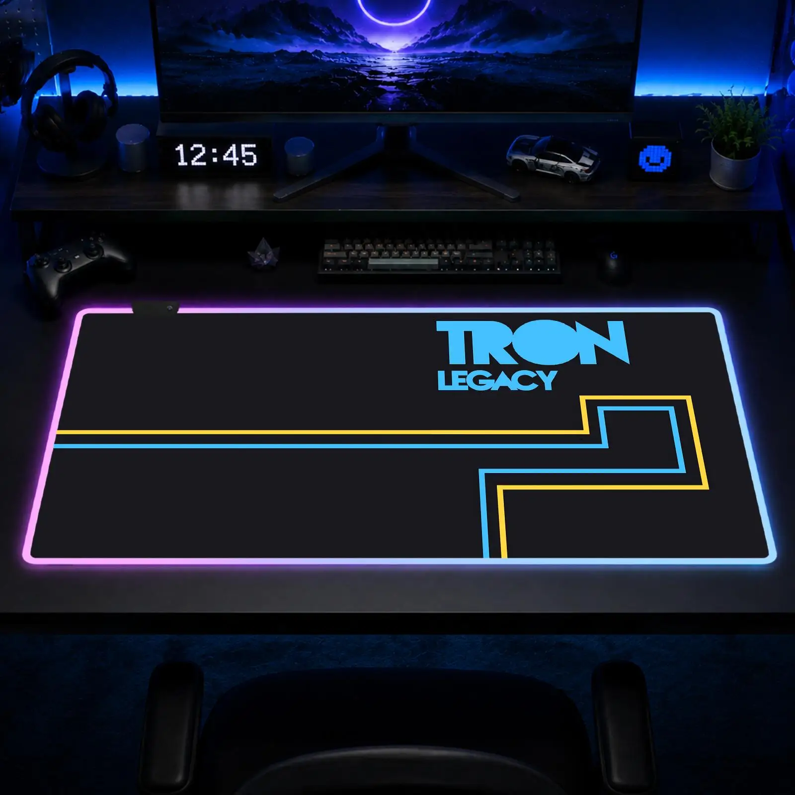 

Tron Legacy Mouse Pad Gaming Anime Mouse Pad XXL RGB Desk Mats LED Table Pads Backlit Rubber Desktop